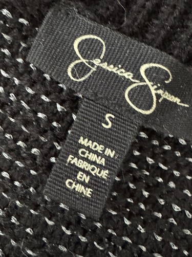 Jessica Simpson Black Stripped Sweater Womens Small Cut Out Shoulders - Imagen 6 de 6