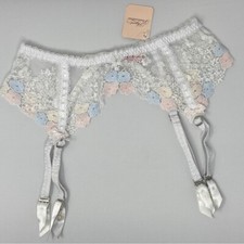 Agent Provocateur Petunia White Multi Suspender AP4 Large NWT 290