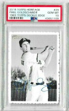 2018 Topps Heritage Paul Goldschmidt 1969 Topps Deckle Edge PSA 10