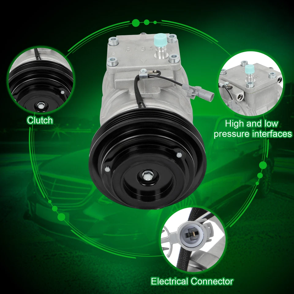 AC A/C Compressor W/ Clutch For 1996 1997 1998-2002 Toyota 4Runner 3.4L - Image 3 of 4