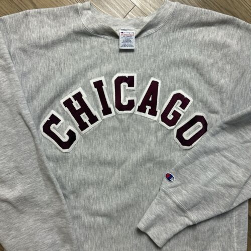Vintage Champion Reverse Weave Chicago Pullover Crewneck Sweatshirt 2XL 90s USA - Picture 4 of 11