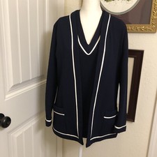 Butte Knit 2 Piece Navy /white Jacket  Top
