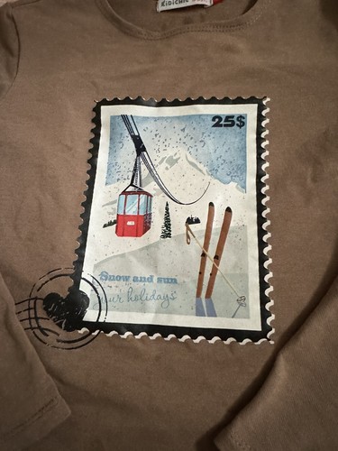 Boys Lovely Skiing Themed Sweatshirt &plaid Pant Outfit 8/10 Yr - Picture 2 of 5