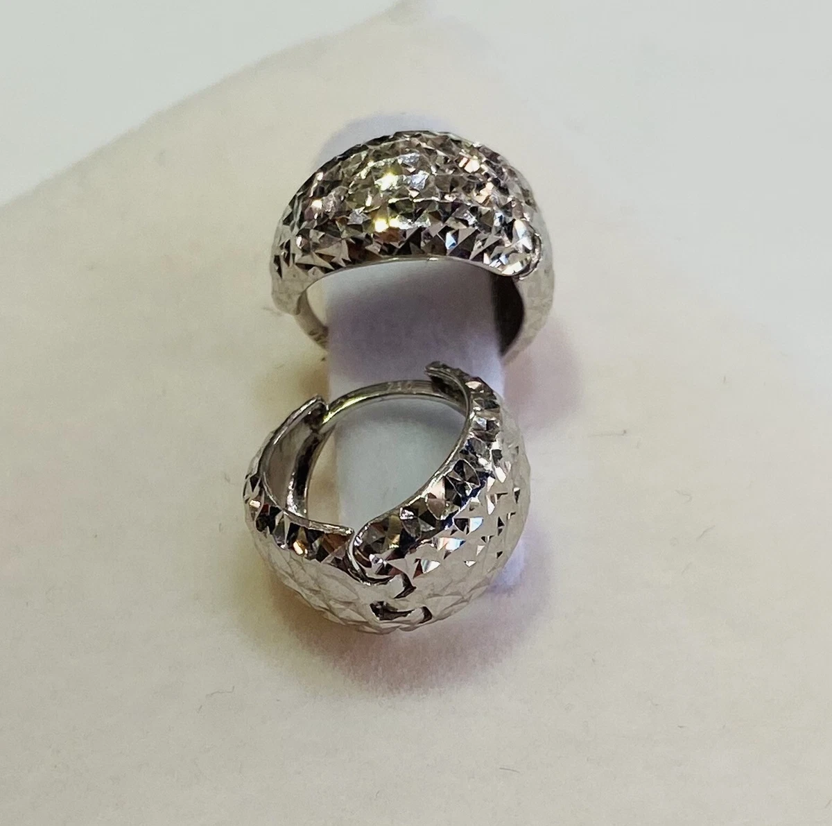 White gold sale wide hoop earrings