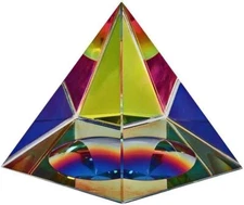 Amlong Crystal Iridescent Pyramid - Rainbow Colors 2.5 Small, 