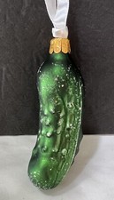 Old World Christmas Pickle Glass Ornament Hand Blown Vintage