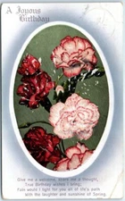 Postcard - Flowers Art Print - Greeting Card - A Joyous Birthday