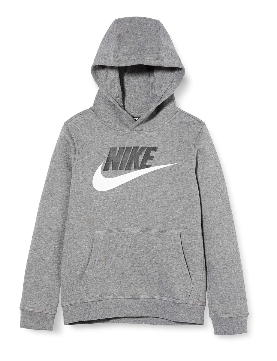 Nike Boys Sportswear Club+ Hbr Pullover Hoodie Carbon Heather