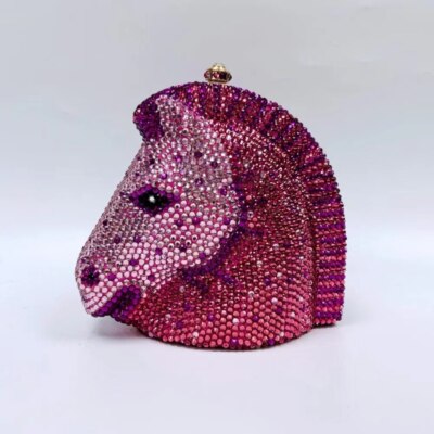 Dinner bag horse head flat bottom drill bag party dinner bag banquet bag