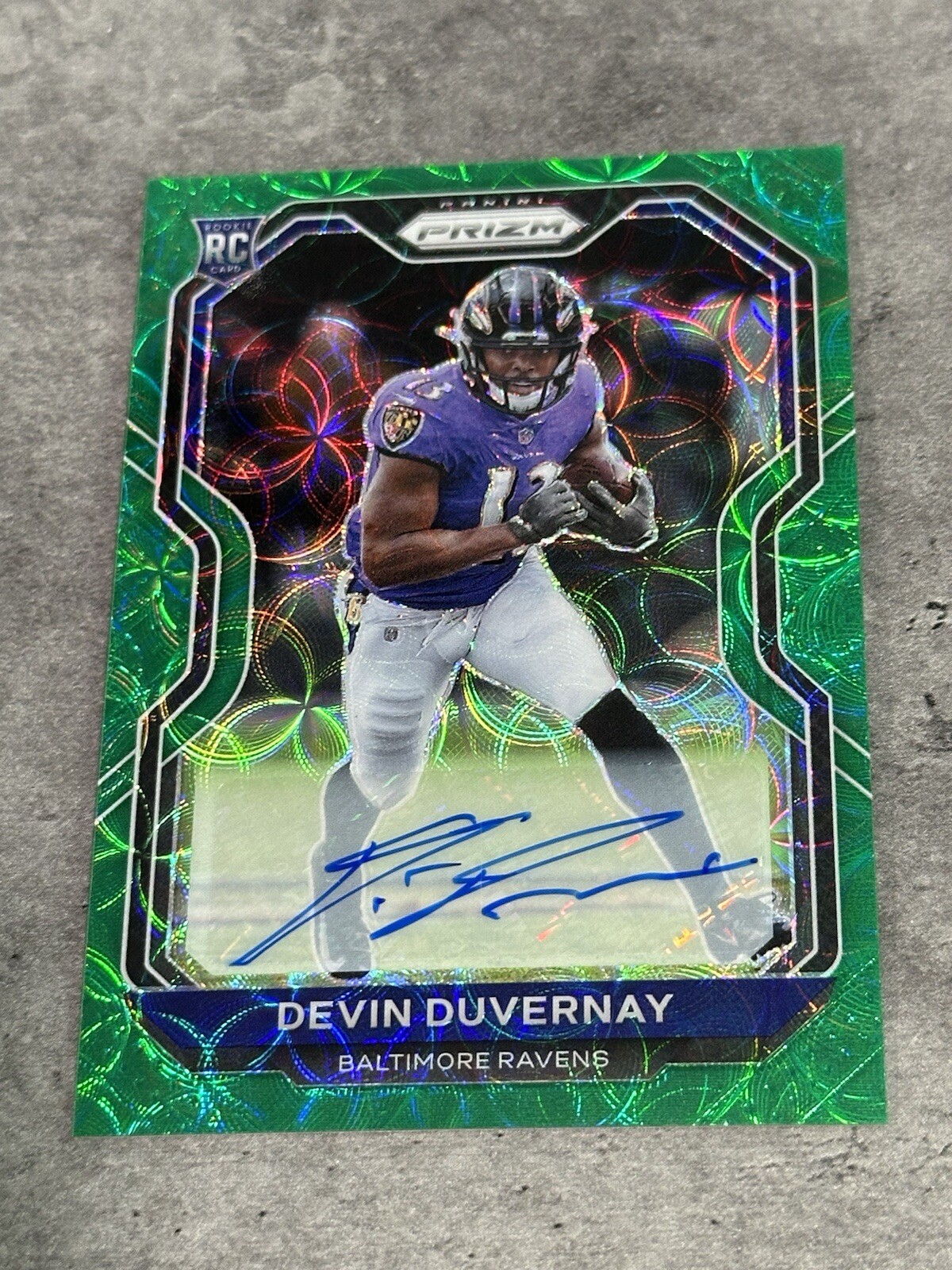 2020 panini prizm devin duvernay Green Scope Auto #380  /75 MINT Ravens