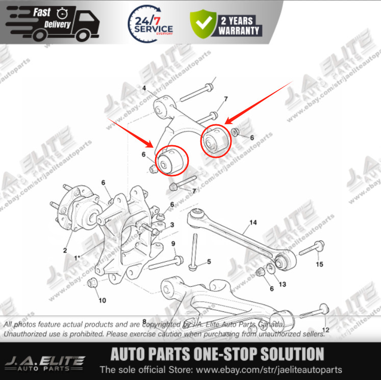 Front Upper Control Arm Bushing fits Aston Martin Rapide, DBS, V8 Vantage