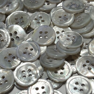 Mother Of Pearl Button Iridescent Rainbow Shimmer Classic Rim 15mm 5/8'' 4hole