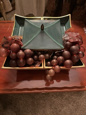 Rare Find MCM  Ever Art  Lazy Susan Serving Tray