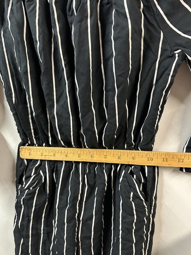 Abercrombie Kids Girls Black White Striped Romper, 9/10 - Picture 5 of 7