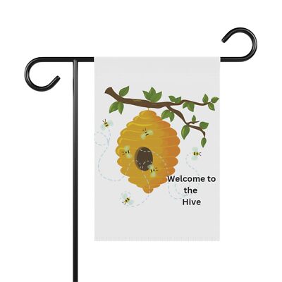 Welcome to the Hive white background no pole Garden & House Banner
