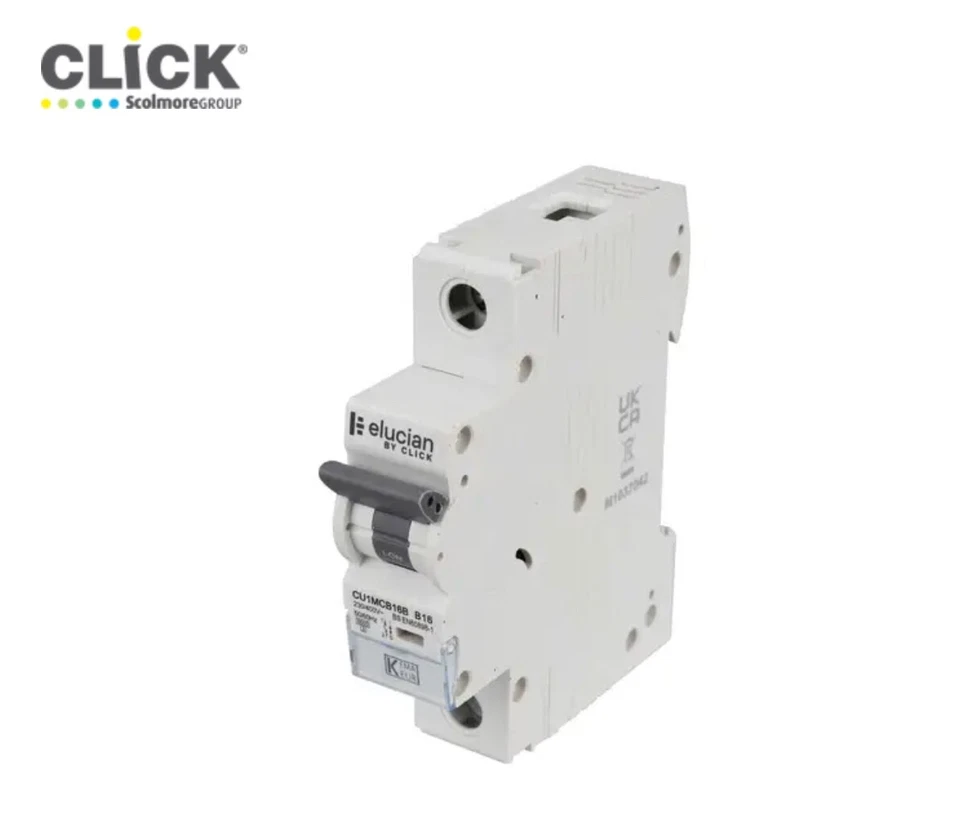 Scolmore Click Elucian 16A Single Pole 6kA B Curve MCB / CU1MCB16B