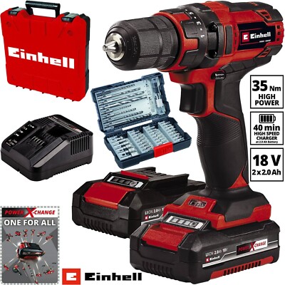 EINHELL Akku-Bohrschrauber-Set TC-CD 18/35 Li + 39 (2x 2,0 Ah) mit Koffer NEU 