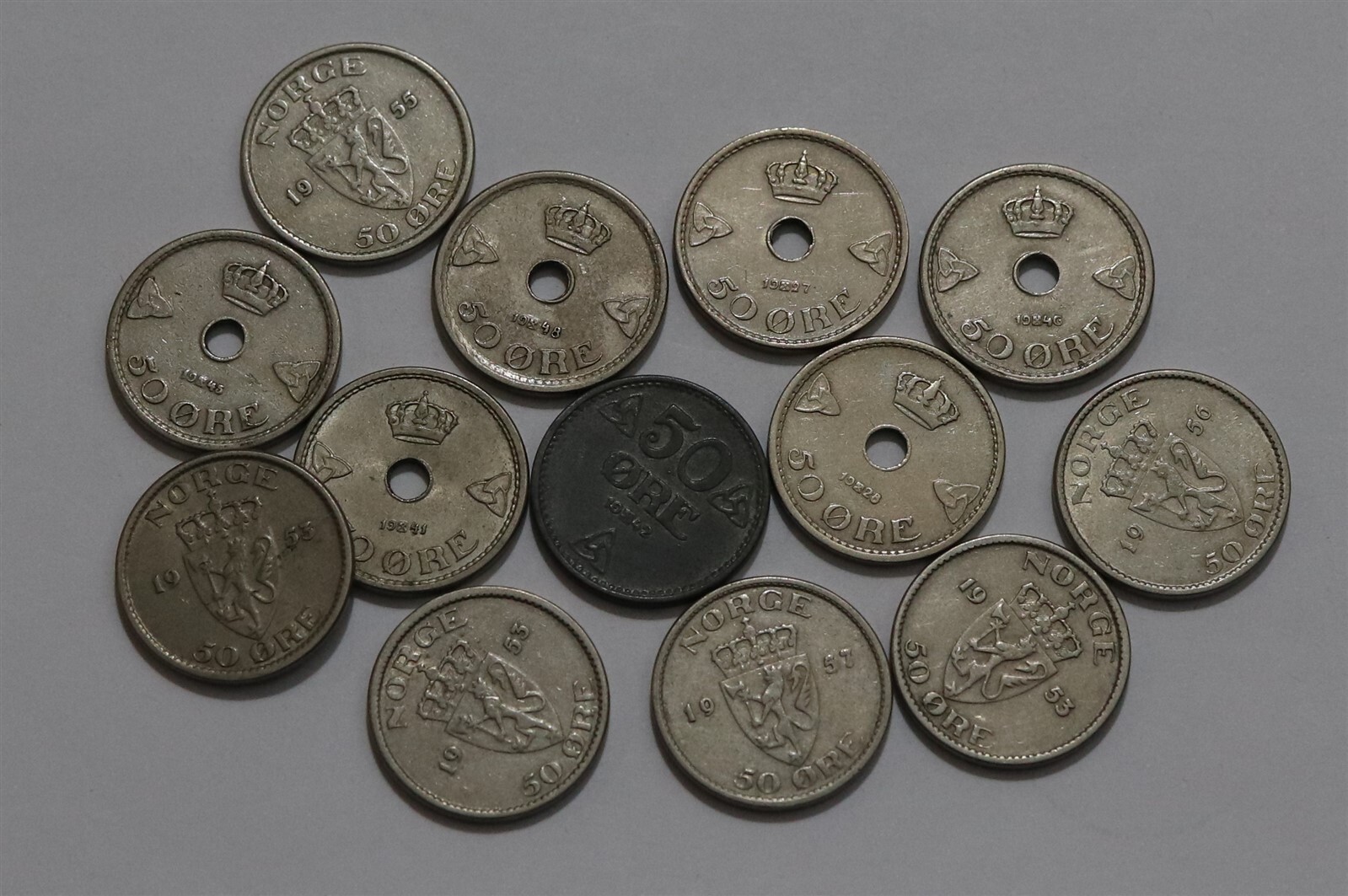 🧭 🇳🇴 NORWAY 50 ORE OLD COINS COLLECTION B55 #116 XK31
