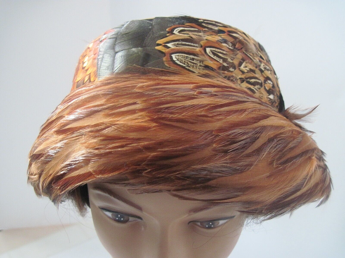 Vintage Ruwak Phipps Feather Mesh Pillbox Hat Brown Satin Ribbon Bow 1940s 40s Feather Pillbox 1960s Vintage Hats for Women for sale | eBay main image 2