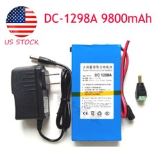 DC 12V 9800mAh Rechargeable Portable Li-ion Battery Pack with Adpater New