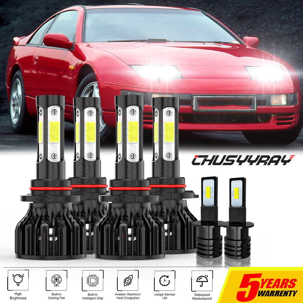 For Nissan 300ZX 1990-1996 6000K LED Headlight High/Low + Fog