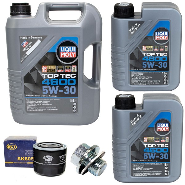 MotoröL Set 5W-30 Liqui Moly 7 Liter + ÖLfilter + Schraube FüR Toyota Avensis-image