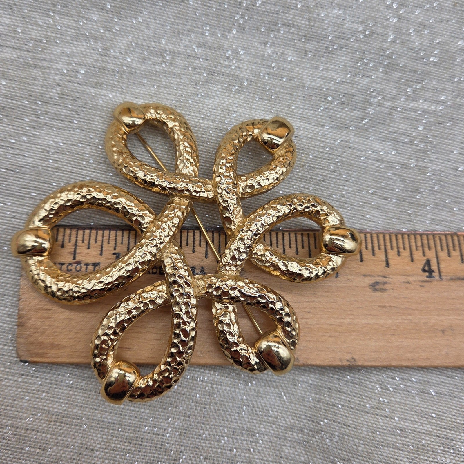 Monet Hammered Texture Runway Statement Large Gol… - image 9