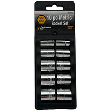 10 Piece 3/8 Inch Drive Metric Socket Set 10-19mm New Performance Tool W38202
