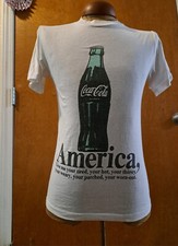 VTG 80s Rare Coca-Cola Made In USA 1960's Ad T-shirt. Size S