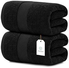 Luxury Bath Sheet Towels Extra Large 35x70 Inch 2 Pack, Black Highly Absorbent