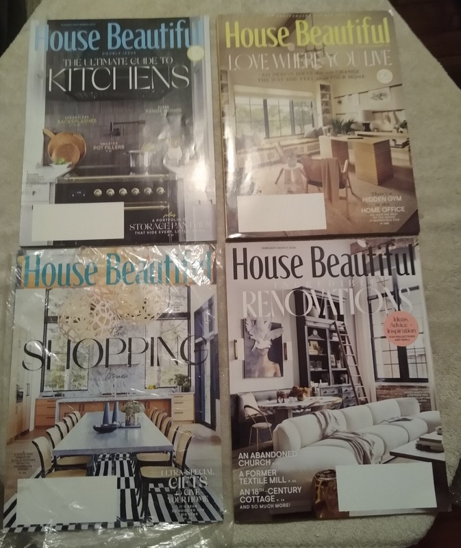4 HOUSE BEAUTIFUL MAGAZINES USED 125TH ANNIVERSARY & 1 BRAND NEW IN BAG 2021-22