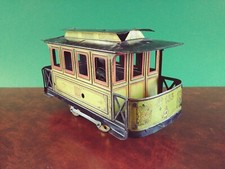 Rare c.1910 CR Charles Rossignol Tin Wind-up Trolley Tinplate Tram