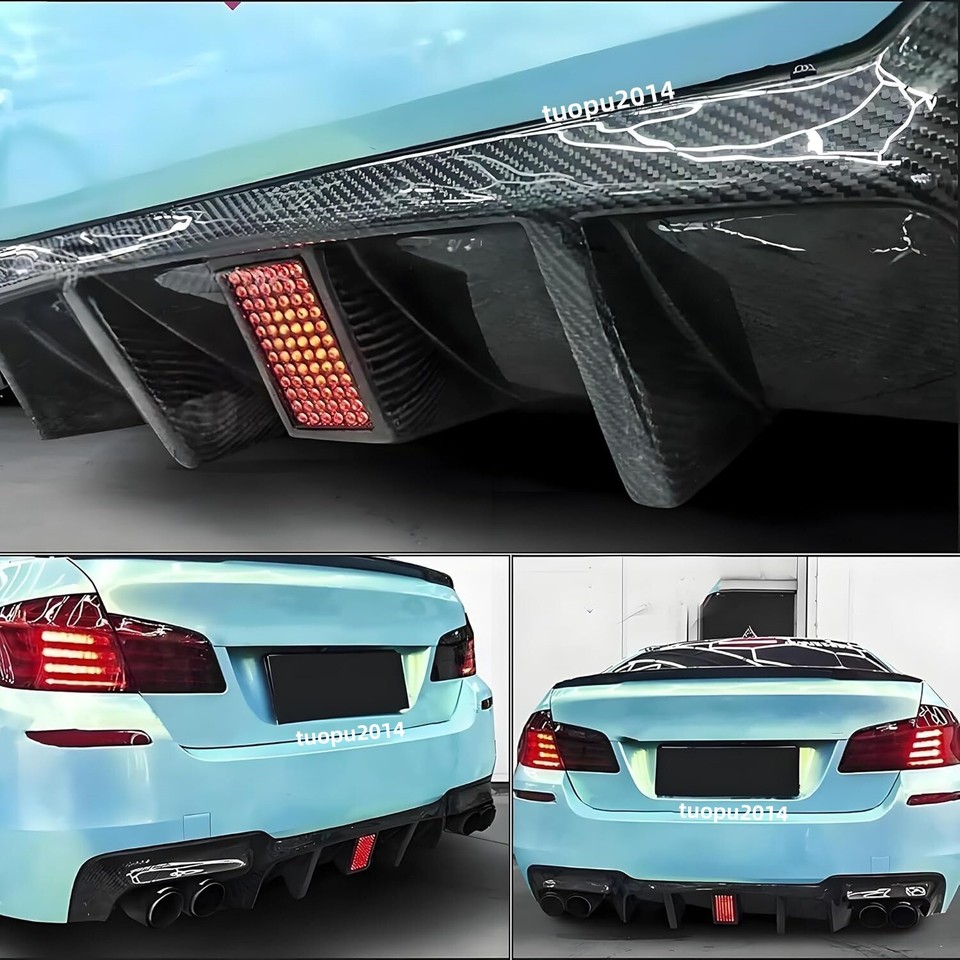 FOR BMW F10 530I 535I M SPORT M5 REAR DIFFUSER W/ LIGHT CARBON FIBER ...