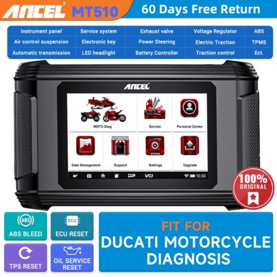 ANCEL MT510 for Ducati Motorcycle Diagnostic Full System OBD2 Scanner Oil Reset