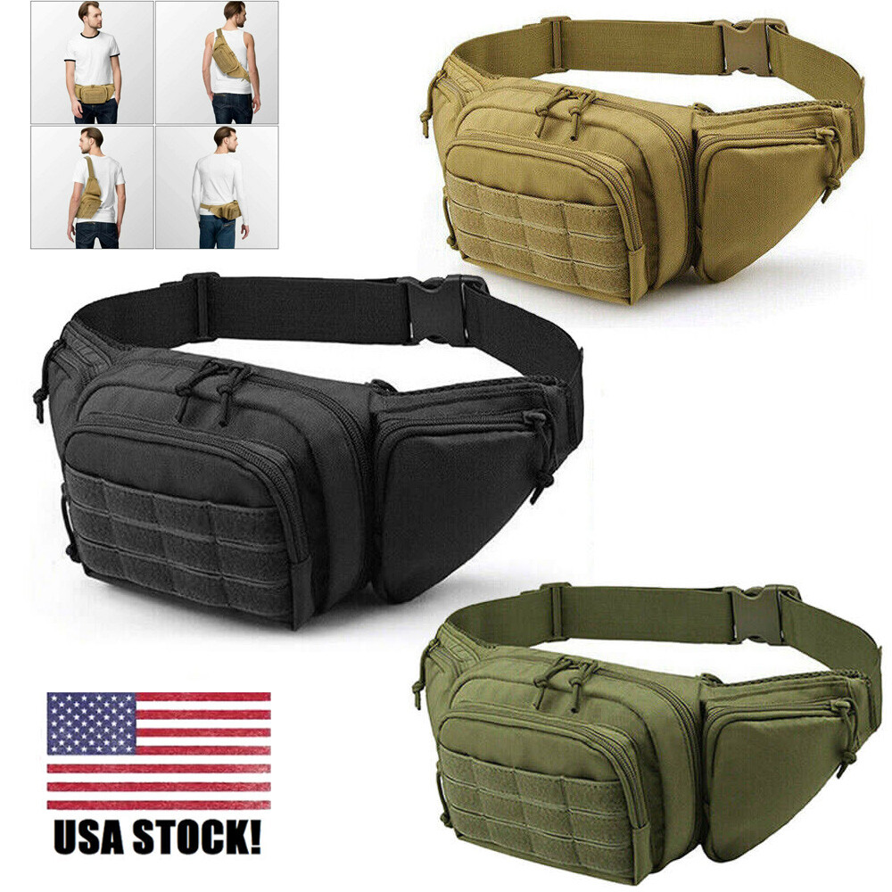 Tactical Concealed Gun Holster Military Assult Sling Chest Pack Waist Belt Bag