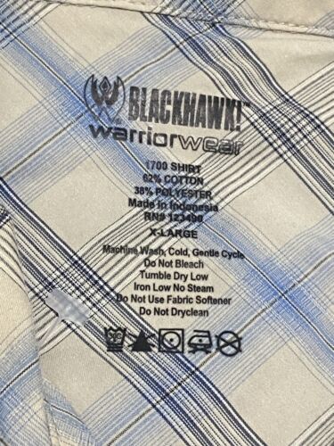 Blackhawk! Warrior Wear Size XL Shirt Tactical Concealed Carry Men's Blue Plaid - Picture 4 of 8