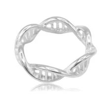 DNA Double Helix Science Stainless Steel Ring