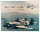 THE FLYING TIGERS Photo Autographs 3 WW2 Aces - D. Rossi, Tex Hill & Chuck Older