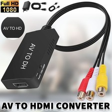 RCA to HDMI Converter Analog Composite to HDMI Adapter Compatible VCR DVD VHS US