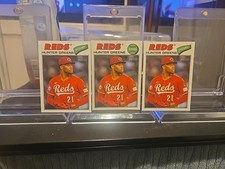 Hunter Greene 2026 Topps Heritage Alternate Banner Variation SP REDS + 2 Bases