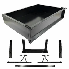 GTW Steel Cargo Box Kit for Yamaha G29/Drive Golf Cart (2007-2016) - Black