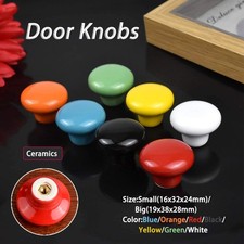 Colorful Round Ceramic Door Knobs Drawer Cupboard Furniture Kitchen Pull Handle