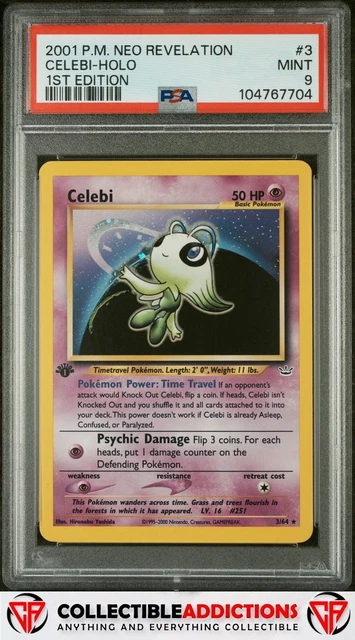 2001 Pokemon Neo Revelation #3 Celebi Holo 1st Edition PSA 9 Mint