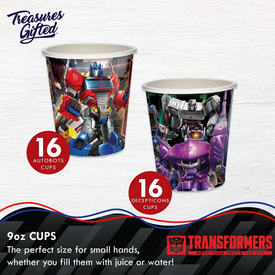 Suministros para fiestas Transformers con licencia oficial - Sirve a 32 invitados - Dinnerwa... Foto 4 de 4