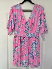 NWT Lilly Pulitzer Parigi Print Knit Skort Romper in Rousseau Pink  Sz Med