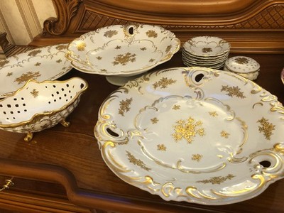 Unterweißbach Porzellan Schalen Set vergoldet vintage DDR