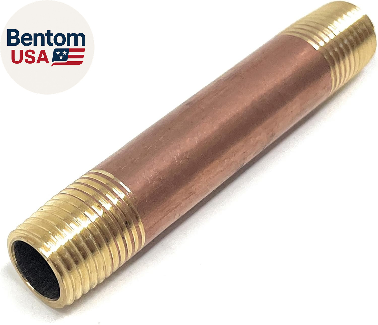 Brass Long Nipple 1/4" X 1/4", 3" Length, Male NPT Pipe Fitting