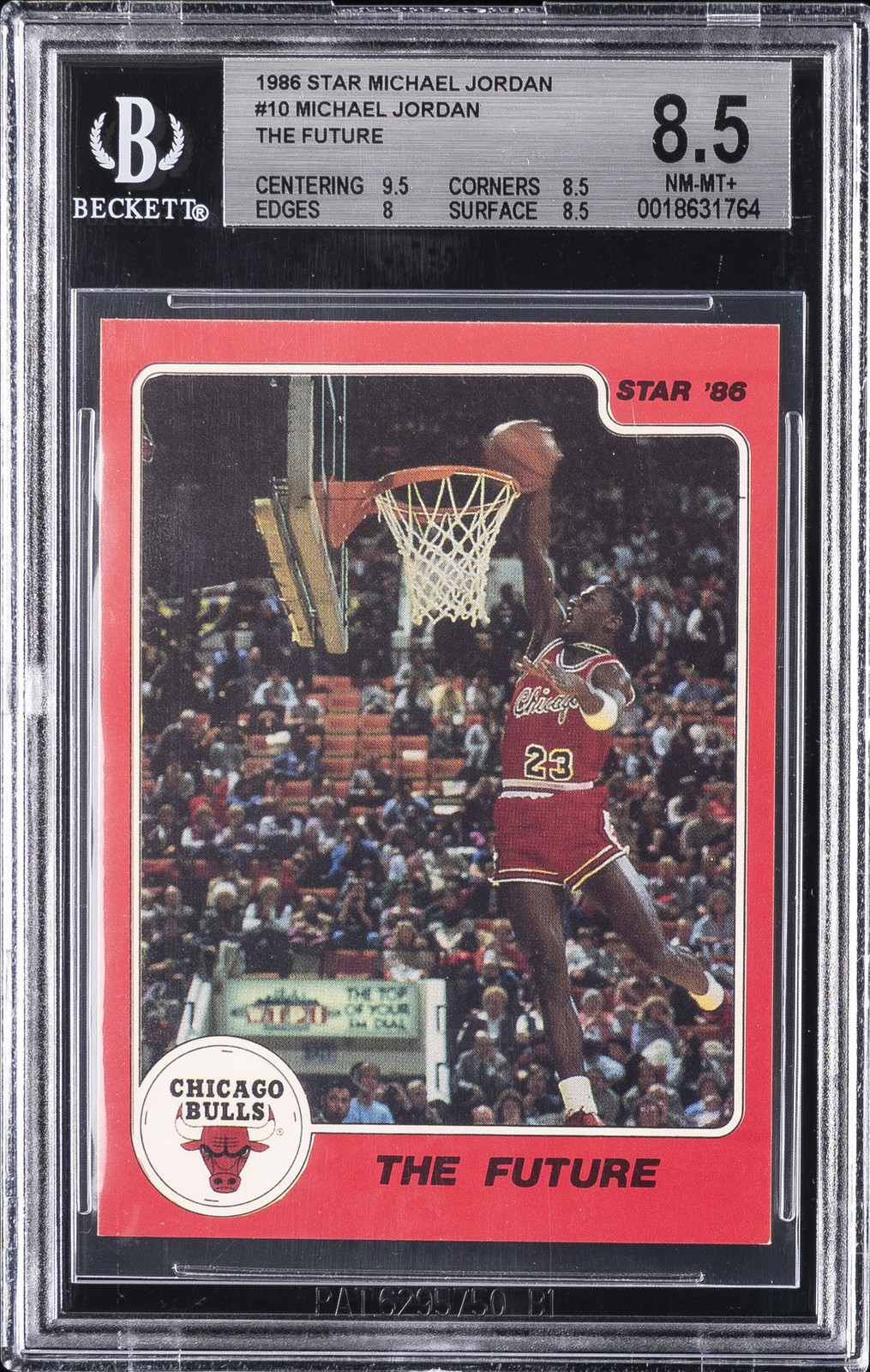 1986 STAR MICHAEL JORDAN THE FUTURE #10 MICHAEL JORDAN ROOKIE RC BGS 8.5