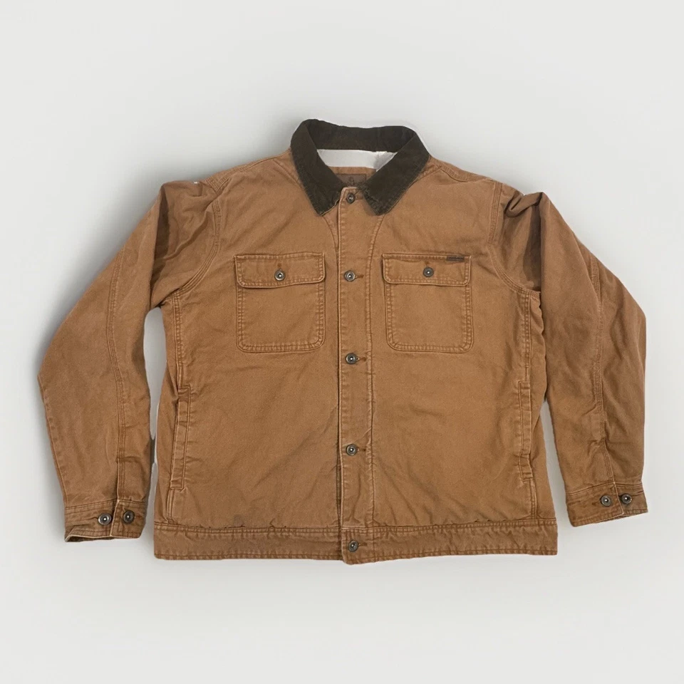 Woolrich Canvas Chore Barn Jacket Men’s XL Corduroy Collar Sherpa Lined Coat!! - Image 2 of 4