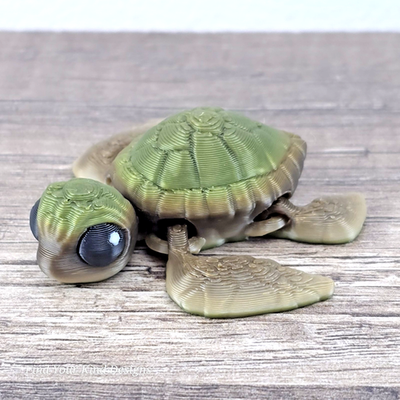 #ad Sea Turtle Hatchling 3D Articulated Flexi Fidget Toy Collectible Mini $2.84